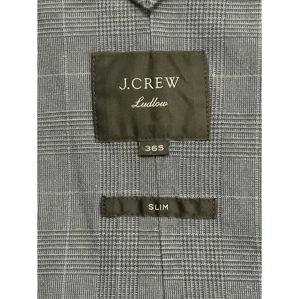 J Crew Blazer Mens 36S Ludlow Baird Mcnutt Linen Blend Unstructured Windowpane